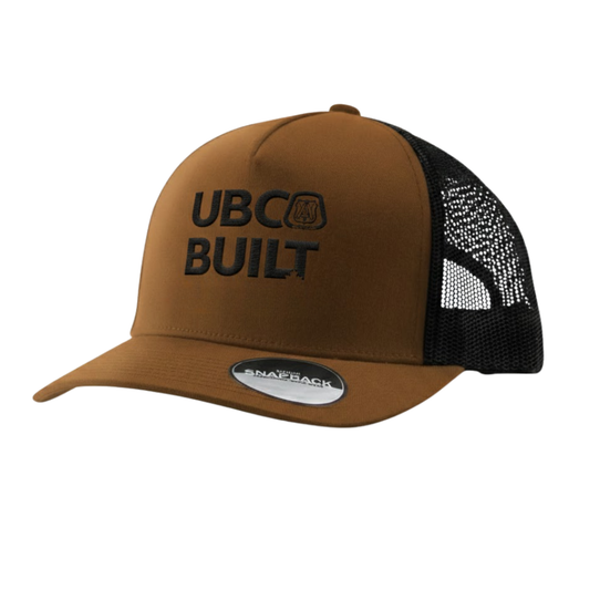 5 Panel Mesh Snap Back Cap - Coffee