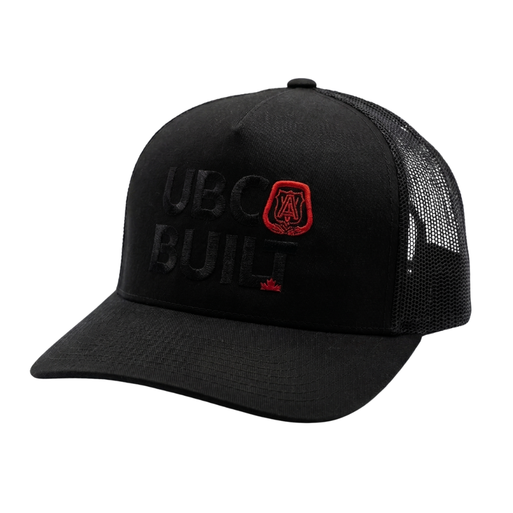 5 Panel Mesh Snap Back Cap - Black on Black